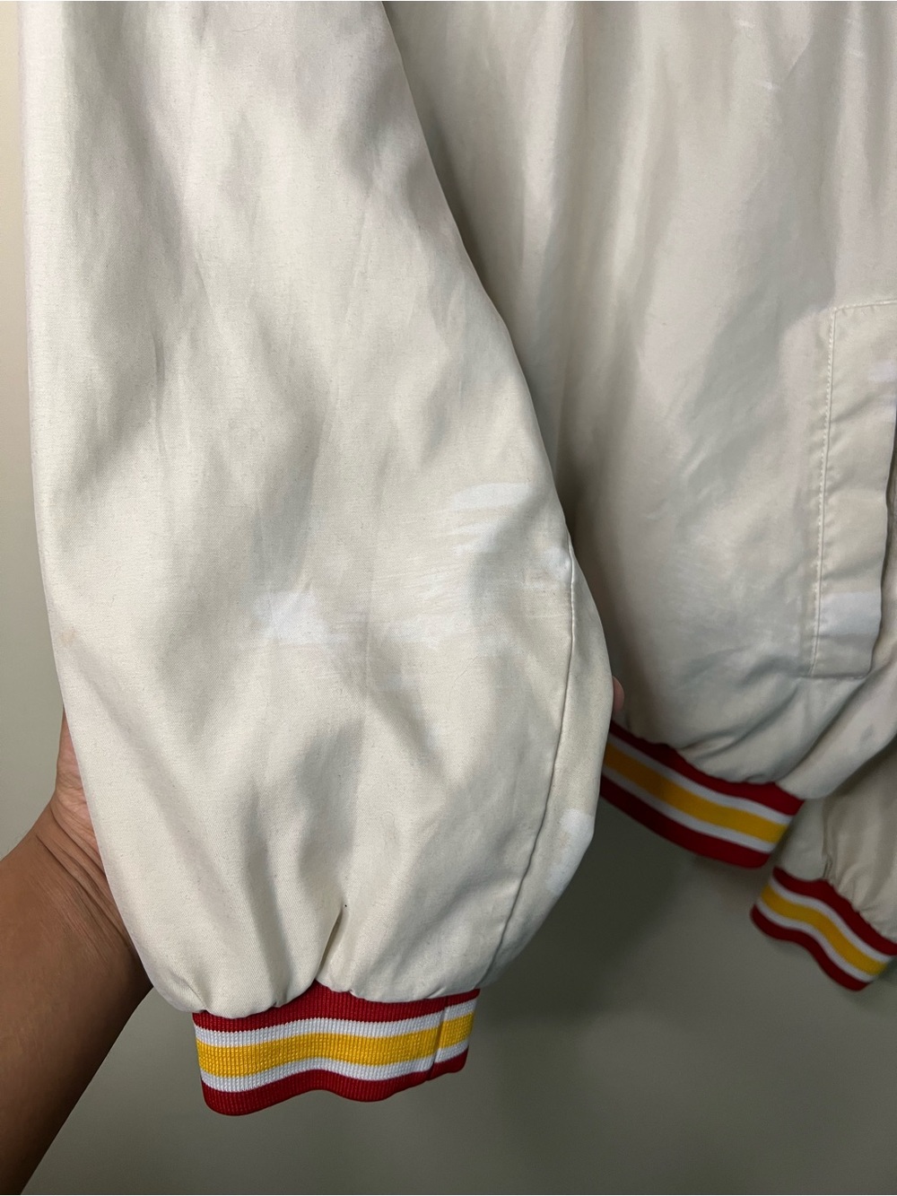 Vintage Reebok Pro Line Kansas City Chiefs Pullover Windbreaker Jacket M *FLAWS* - Picture 8 of 14
